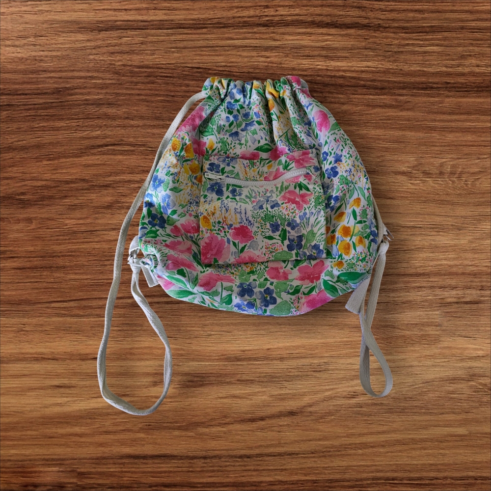 Floral Drawstring Bag